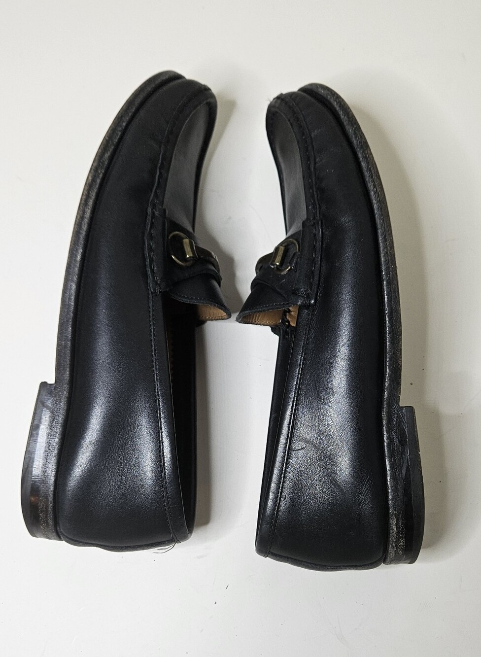 Velasca Verserat Horsebit Loafers Leather Shoes Black Men's 8.5 Made In Italy - Picture 6 of 9